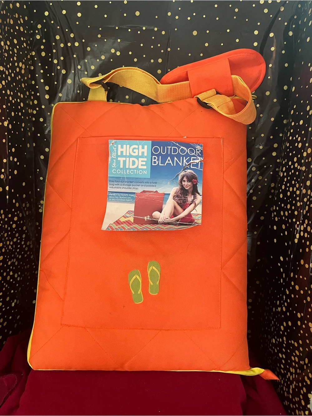 High Tide Outdoor Blanket — Orange with Yellow Accents